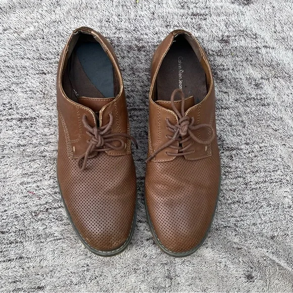 mens calvin klein brown dress‎ shoes - Picture 2 of 5